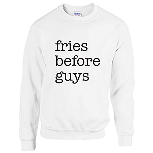 Star and Stripes Fries Before Guys Funny Slogan Text Unisex Sweatshirt Sweats Back to The Future White Large