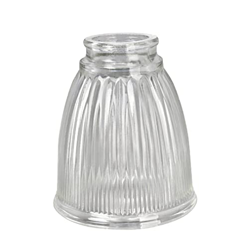 Image of Aspen Creative 23025-4A Contemporary Clear Ceiling Fan Glass Shade.2-1 /8 inchFitter.Size:4-1 /4 inchD x 5 inchH.4Pcs /Pack