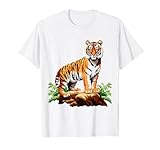 Tiger Illustration Animal Pixel Art Abstract Graphic Tiger T-Shirt