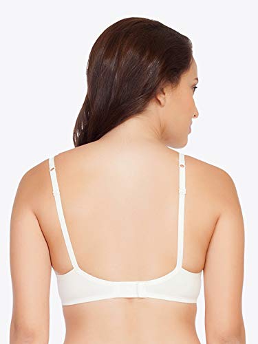 Image of SOIE Women's Solid Semi /Medium Coverage Padded Non-Wired Satin Panelled T-Shirt Bra
