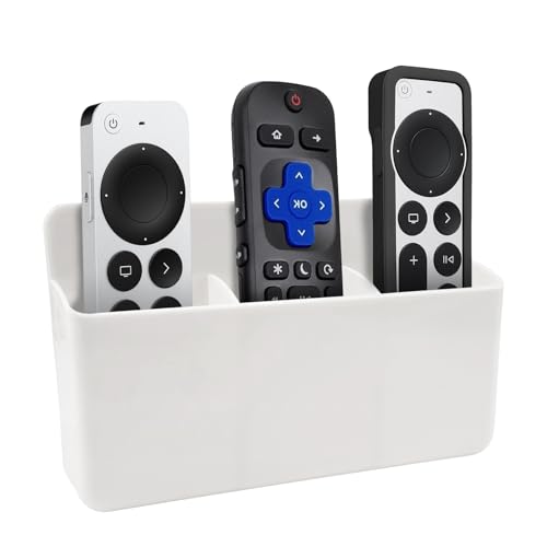 AetherAurora Support Telecommande Mural Blanc, Support de Télécommande, Boîtes de Rangement Murales, Range Telecommande pour Téléphone, Stylos, pour la...
