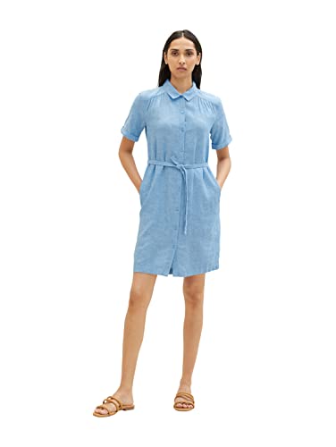 TOM TAILOR Damen 1036654 Kleid, 21184 - Soft Cloud Blue, 46