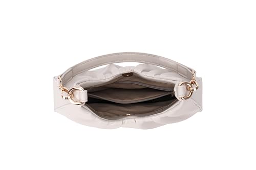 Image of JOLLQUE Small Shoulder Bag for Women,Mini Leather Dumpling Tote Purse,Handbags Soft Ruched Cloud(Beige)