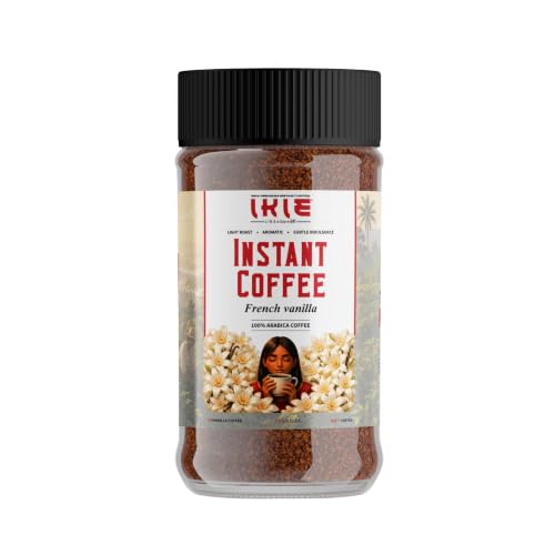 Image of IKIE French Vanilla Instant Coffee Powder 100g | 100% Arabica | Rich Creamy Vanilla Flavour | No Chicory | 50 Cups | Cafe Style Coffee in seconds