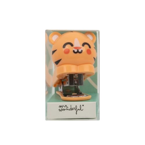 Mr. Wonderful - Tacker - Tiger - Hefter aus ABS in Form unseres Tigers - Inklusive 1000 Büroklammern