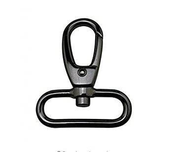 Wish Dayz Metal Color Gun Black Lobster Clasps 1.5 Inches Inside Diameter Oval Swivel Trigger Clips Hooks for Purse Bag Straps Pack of 6 (Gun Black, 6)