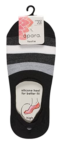Image of Apara Women's Ultra Light No-Show Invisible Liner Comfort Sock with Heel Grip & Mesh Stripes for Ventilation, Multi-Pack (6-pair)