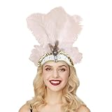 Feder Flapper Stirnband Fasching Kostüm Damen Stirnband Feather Crown Karneval Indian Stirnband Silvester Party Outfit für Damen und Kinder Clips Haarspangen Hüte Zubehör Accessoires