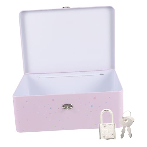 iplusmile 鍵付き収納ボックス ブリキ製 大容量ヴィンテージ風 卓上収納ケース アクセサリーや小物整理に 贈り物用 包装箱としても使用可能