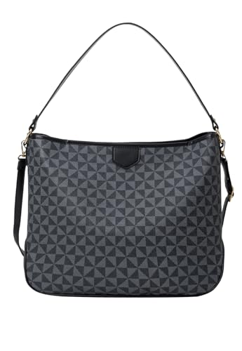 Bolsa Transversal e de Ombro Feminina Shopper Bag Estampada Preta