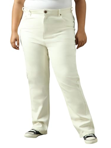 Image of High Star Women Washed Cotton Flared Fit High- Rise Jeans 47