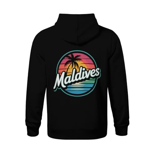 Kids Summer Beach Holiday - Maldives Boys Girls Lightweight Kangaroo Pocket Fleece Hoodies3