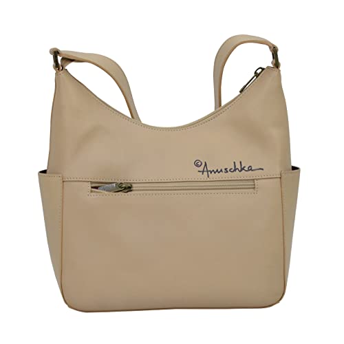 Image of Anuschka Women's Leather Hobo Bag - Hand-Painted Genuine Leather Handbag with Side Pockets for Everyday Use - 382