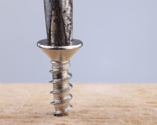 BCP Fasteners 100 Qty #6 x 1 pulgada Tornillos para madera cabeza plana 304 acero inoxidable Phillips miniatura 7