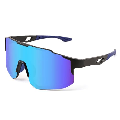 FEISEDY Sport Sonnenbrille Herren Damen Fahrradbrille Radbrille Verspiegelt Sportbrille für MTB Rennrad Radfahren Biking Laufen Enduro mit UV400 Schutz B2388 FEISEDY Sport Sonnenbrille Herren Damen Fahrradbrille Radbrille Verspiegelt Sportbrille für MTB Rennrad Radfahren Biking Laufen Enduro mit UV400 Schutz B2388