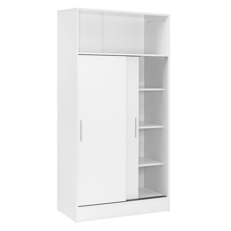 HOGAR24 ES - Armario despensa hogar Multiusos de Gran Capacidad con Puertas correderas en Color Blanco (Alto 157 / Ancho 82 / Fondo 38) cm