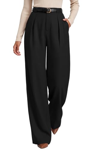 Sampeel Women's Pants Work Business Casual Wide Leg Black Flowy Dress Pants | Comfortable,Pantalones De Vestir Para Mujer,Women Fall Clothes,Winter Clothing,Palazzo,Trousers,School,Office,Teacher Outfits - image 2