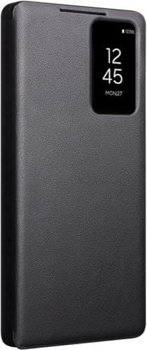 Étui en cuir Samsung Galaxy S26 Ultra noir avec rabat Smart View intelligent