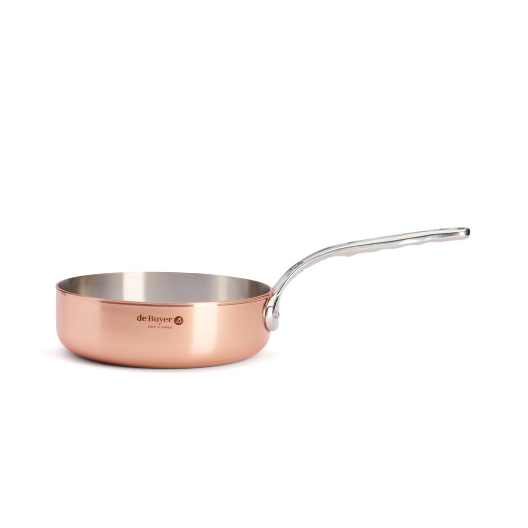 De Buyer InoCuivre 6430.20, Padella in rame e acciao inox 2mm, Ø 20cm