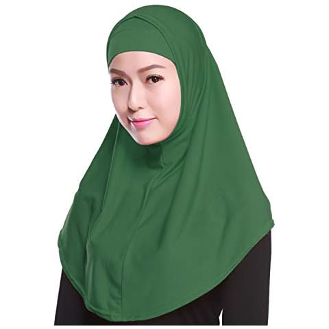 GladThink Womens 2 pieces Muslim Hijab Scarf With More colors Army Cover