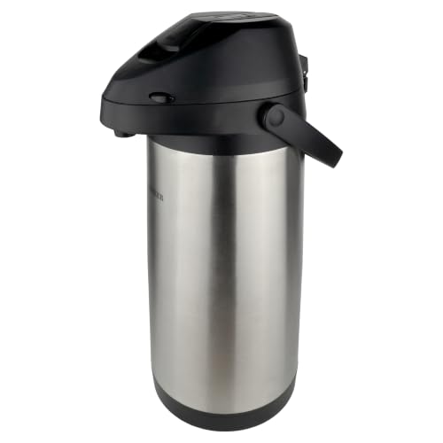 Pioneer 5.0 Litre Thermal Flask Lever Airpot Insulated Stainless Steel Easy Pump Drink Dispenser for Events