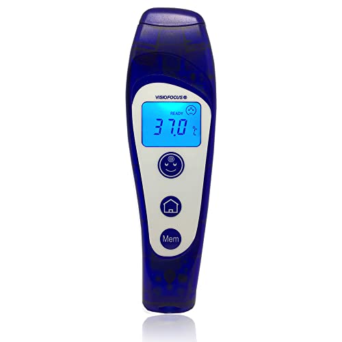TECNIMED - Visiofocus PRO 06480 - Modello Professionale - Termometro medicale ad infrarosso senza contatto con proiezione della temperatura sulla fronte - Include astuccio protettivo - Made in Italy