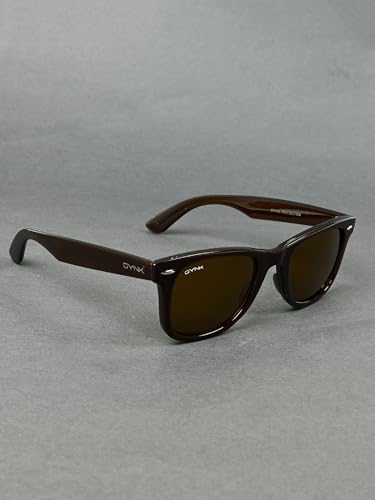 Image of GYNK Unisex Wayfarer Sunglasses UV400 Protection Anti Glare Toughened Glass Lens Classic Stylish Frame Lightweight Durable Eyewear for Driving Outdoor Fashion Use