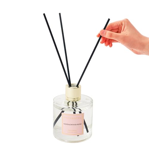 Image of Cocorrina Reed Diffuser Set, Flower Reed Diffuser Sandalwood Rose 6.7 oz, Scented Diffuser with Sticks Home Fragrance Essential Oil for Bathroom Shelf Decor, Living Room, Large Room, 1pack