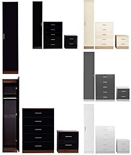 Reflect - 5 Drawer Chest of Drawers in High Gloss White Drawers/Matt White