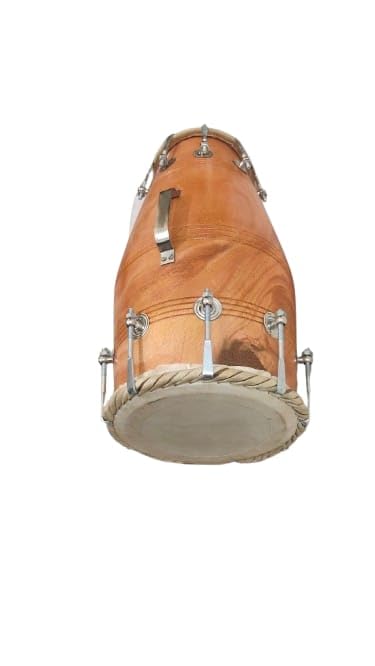 Image of Sai Musical Naal Dholak Drum Mango Wood Bolt Tuned Khol Dhol For Bhajan Kirtan Yoga.