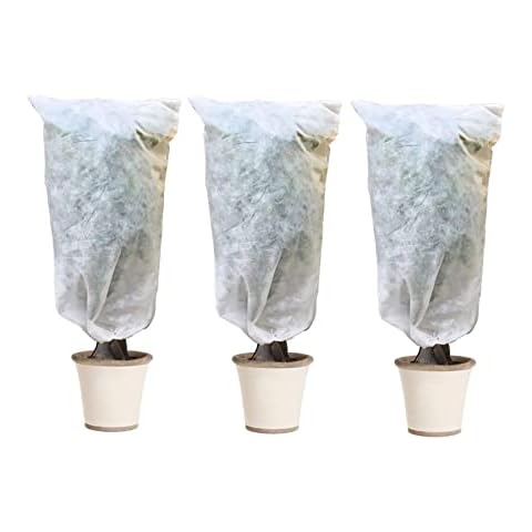 Truoli Pack of 3 Large Frost Protection Winter Fleece Jackets Cover Protect Plant Shrub 125cm x 80cm Cover