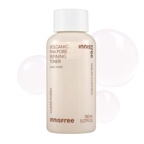 innisfree Volcanic PHA Toner, Korean Skincare with AHA & BHA, Refines Texture, Controls Oil, Exfoliating Face Treatment