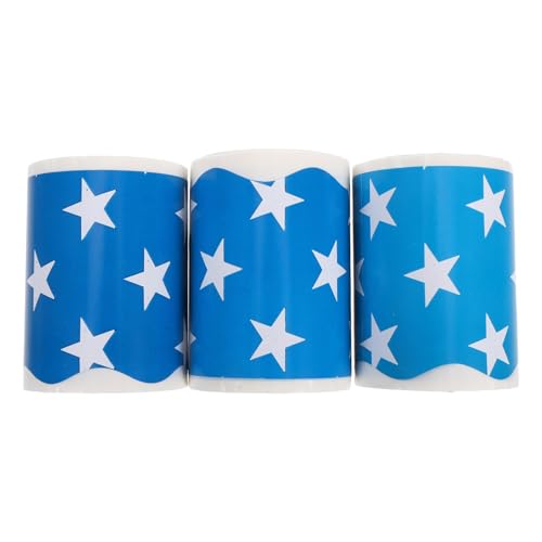 ifundom 3 Rollos de Cenefa Autoadhesiva Borde Festoneado de Estrellas para Tablón de Anuncios 06 M X 10 M Decoración Versátil para Aula Oficina y Fiestas Tiras Decorativas