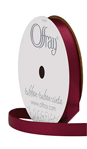 Image of Berwick 072639 3 /8 inch Wide Single Face Satin Ribbon, Wine Red, 6 Yds