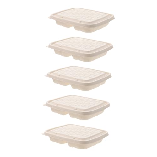 ERINGOGO 10個 使い捨て持ち帰り用ボックス 多仕切りテイクアウト食品容器 軽量設計 油漏れ防止機能付き お弁当やピクニックに オフィスや学