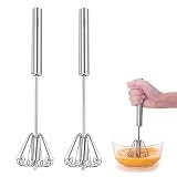 Newness Schneebesen, [2 Stück] Edelstahl Hand Push Schneebesen Mixer für Zuhause