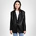 [BLANKNYC] Women's Faux Leather Blazer, Self Starter, Black, XS