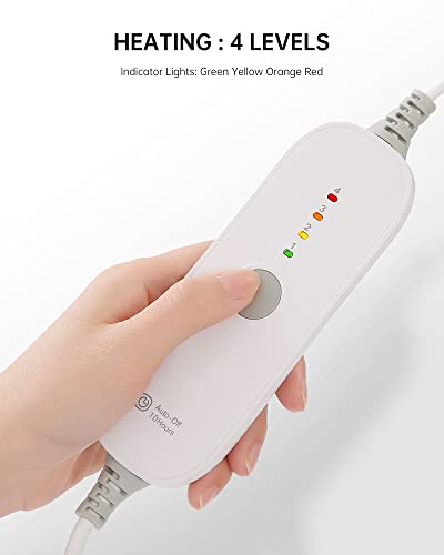 Wärmeunterbett 150x80cm, weiße Heizdecke, waschbar, 4 Heizstufen und 10 Stunden Abschaltautomatik, wärmeunterbett mit Überhitzungsschutz - Image 6