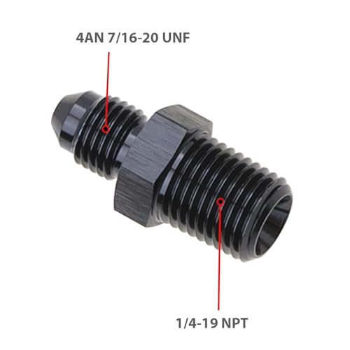 Adaptador -4AN a 1/4" NPT de aluminio recto para combustible 3