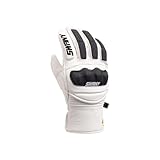 Swany Men's Hayate-S Warm Insulated Waterproof Breathable Reinforced Cold Weather Winter Snow Skiing Gloves, White, Medium