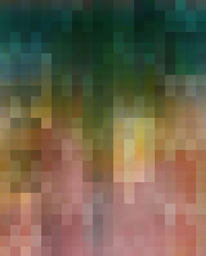 Komar Vlies Fototapete - Paper Pixels - Größe 200 x 250 cm - Tapete, Wanddekoration, Wohnzimmer, Schlafzimmer, Büro