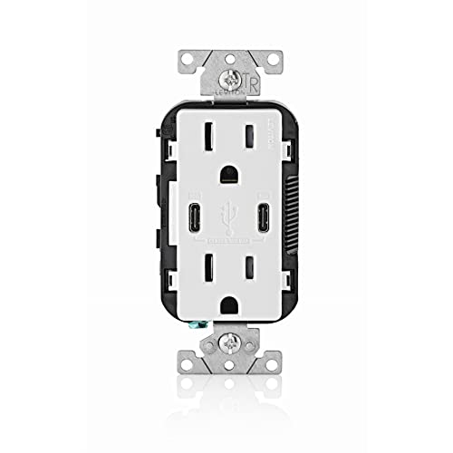 Leviton Duplex Type C Outlet WHT -  R02-T5635-0BW