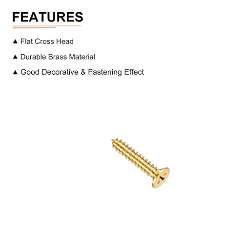 DTGN M5x25mm(DxL) Brass Phillips Wood Screws, 48Pack, Good for Wood Crafts Furniture, Countersunk Head Self-Tapping Screw - Image 3