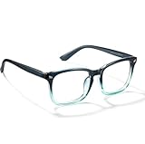 IFLASH Blue Light Blocking Glasses Gaming Filter Transparent Square Eyeglasses for Eye Protection Men Women, Computer/Tablet/Laptop/Mobile/TV, Anti-blue & Anti eyestrain (Green)