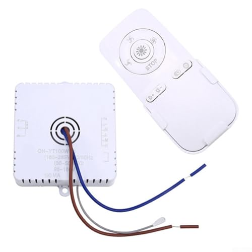 Ceiling Fan Light Remote Control with 100W Receiver Controller for 30-50W LED Fan Lights, 2.4G Remote, Bedroom Ceiling Fan Light Module