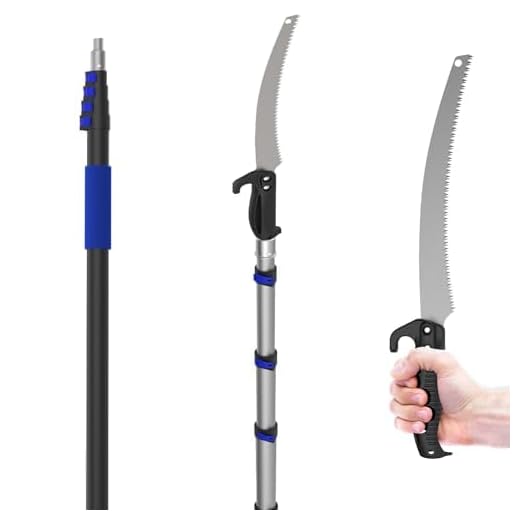Karveden Pole Saw - 20 FT Telescoping Extension Pole Saws for Tree Trimming with 5FT-20FT Telescoping Pole, Anti-slip Handle, 19" 3X Detachable Saw for Tree Trimming, Camping, Manual Pruning Pole Saw