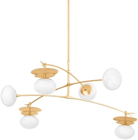 Corbett Lighting 451-57-VGL Ceylon - 6 Light Pendant 28 inches Tall and 57 inches Wide - Vintage Gold Leaf Finish