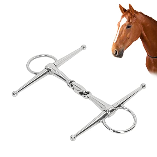 Beufee Broca para Caballo de 135 mm, Broca de mordaza de Acero Inoxidable, Brocas para Caballos, Broca para Masticar Filete de Caballo, Broca de Entrenamiento de Acero Inoxidable, Broca