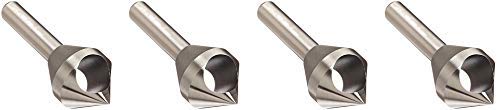 KEO 53512 Cobalt Steel Single-End Countersink, Uncoated (Bright) Finish, 82 Degree Point Angle, Round Shank, 5/16" Shank Diameter, 1/2" Body Diameter (4-(Pack))