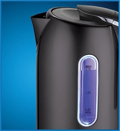 Pava eléctrica de acero inoxidable 1.7 L Eurostar negra miniatura 3
